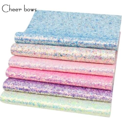 Cheerbow 6pcs Glitter Fabric Sheet Set Shiny Handmade Hairbow Material Sofa Bed Decorative Accessories DIY Crafts Supplier