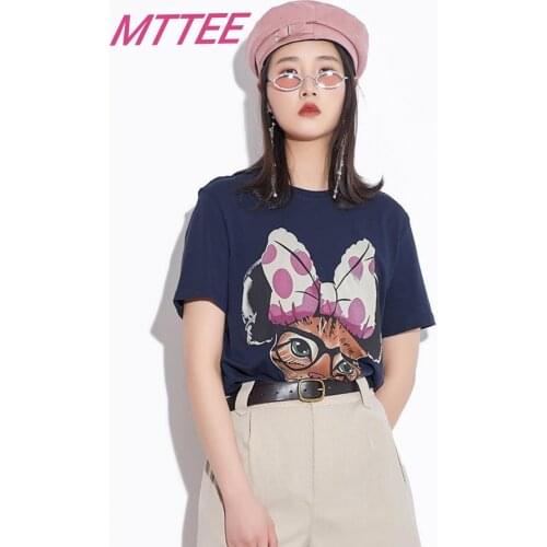 Tee Shirt Femme Harajuku Cute Cartoon Tshirt Casual Graphic O-Neck Clothes Short Sleeve Tee KoreanTops