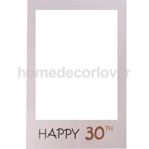 Happy 30th Photo Booth Prop Paper Selfie Frame Background for Birthday Party Funny Toy