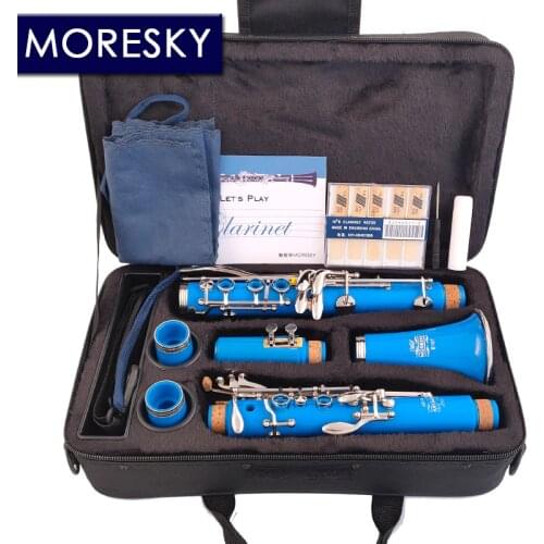 MORESKY Bb Clarinet 17 Keys Sib Klarnet Wathet Blue Clarinete E107
