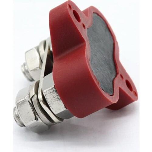 5/16'' M8 Bus Bar Terminal Block, Insulated Dual Heavy Duty Power Distribution Junction Stud Post for Truck RV Boat - Red