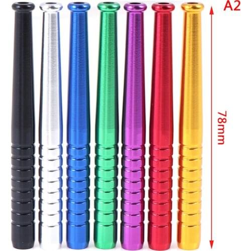 3Pcs Multicolor Aluminum Alloy Smoke Pipe Portable Metal Snuff Sniffer Snorter Straw Nasal Tube Snuffer Bullet Color Random