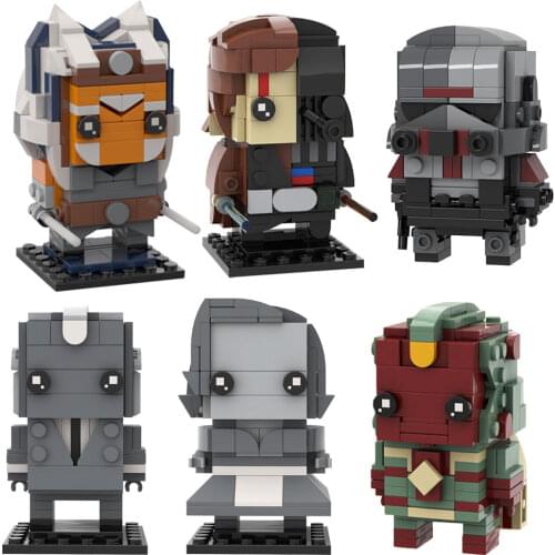 MOC Space Wars Brickheadz-Wicket Building Blocks Samurai Heroines Model Ahsoka Tano DIY Biochemical Robot Witch Toy Child Gift