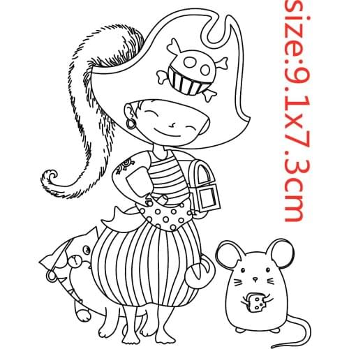 Pirate Boy Transparent Silicone Rubber Stamp And Metal Die Sheet Cling Scrapbooking DIY Cute Pattern Photo Album Stamp