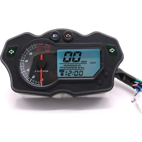 Motorcycle Modified Digital LCD Meter Mechanical 7-Color Switchable