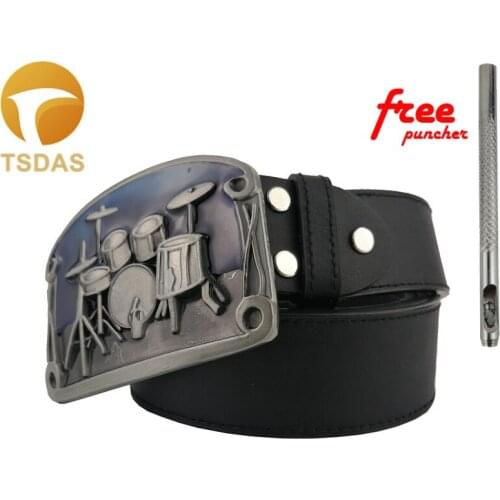 Mens Fashion Drum Music Belt Buckle With Silve Plating Western Country Music Belt Buckle Large in Stock