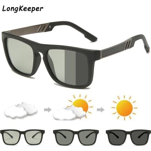 Men Polarized Driving Chameleon Glasses Driving Photochromic Sunglasses Male Change Color Anti-glare Goggles Eyewear TR90