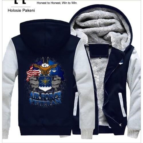 2022 New Marine Corps logo series printed Plush thickened autumn and winter cardigan Hoodie