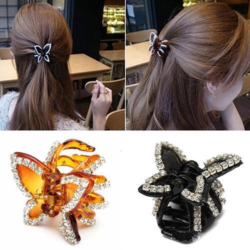 New Womens Butterfly Crystal Rhinestone Claw Hairpin Hair Clip Clamp Accessory Butterfly Crystal Rhinestone Hairpin Hair Clip