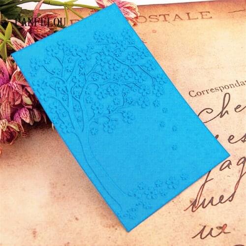 PANFELOU 10.5x14.8cm tree flower Embossing folders Plastic For Scrapbooking DIY Template Fondant Cake Photo Album Card Making