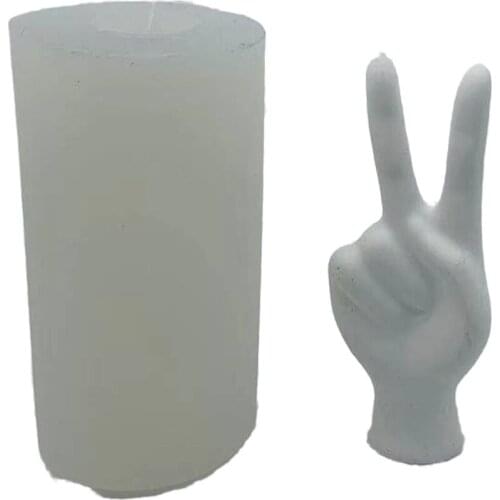 Victory Sign Candle Mold 3D V-Shaped Finger Silicone Mold DIY Plaster Mold Resin Mould Cake Decoration Chocolate Soap Molds