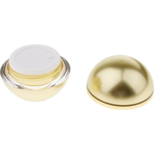 Portable Empty Tin Travel Bottles Pot for Eyeshadow Makeup Face Cream Golden