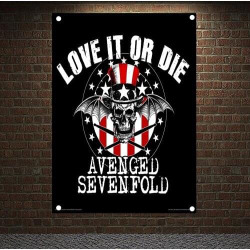 LOVE IT OR DIE Heavy Metal Rock Band Flag Macabre Art Posters Music Team Star Decorative Canvas Painting Scary Bloody Tapestry