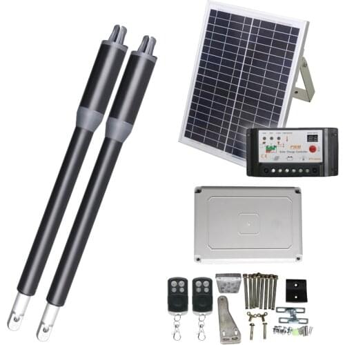 200KG Solar Energy Automatic Swing Gate Opener Drive with Remote Control Electric DC 24V Single Linear Swing Door Motor Operator