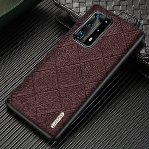 LANGSIDI Genuine Leather phone case for Huawei P40 PRO p40lite p30 p20 mate 20 30 10 Lite shockproof back cover Genuine leather