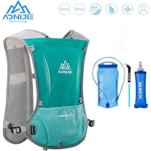 AONIJIE 5L Hydration Backpack Rucksack Bag Vest Harness with 1.5L Water Bladder 500ml Soft flask Hiking Camping Running Marathon