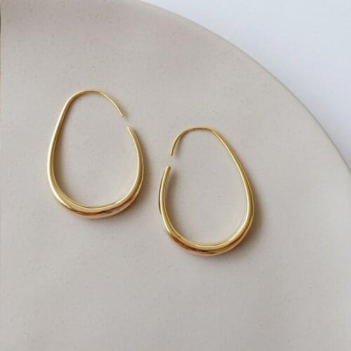 Fashion Hoop Earrings Gold Water Drop Circle Earrings Simple Pendientes Big Circle Earrings For Women Jewelry Accessories