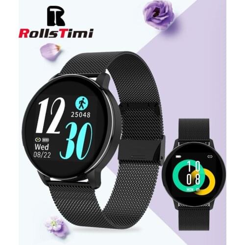 Rollstim Women Smart Watch Real-time Bluetooth call Weather Activity Tracker Heart Rate Monitor Sports Ladies Smart Watch Men