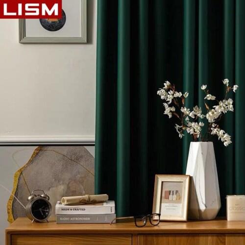 LISM Modern Blackout Curtains For Living Room Bedroom Curtains Luxury Curtains Solid Color Window Treatment Home Decoration