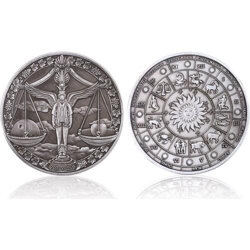 Estival Souvenir Gifts Ancent Coin Libra Constellation Lucky Coin Birthday Gift Coins Collectibles Challenge Coin