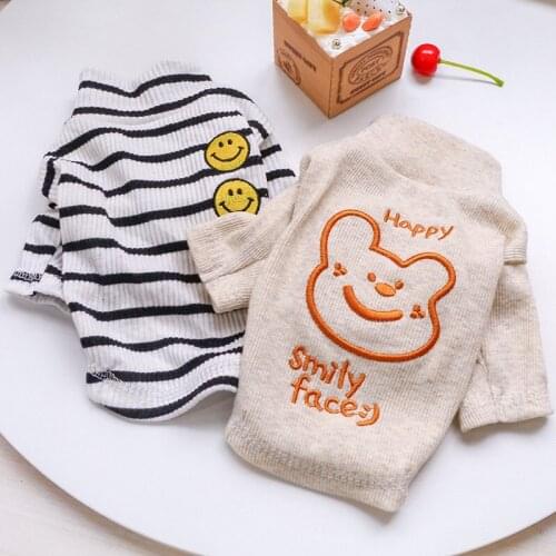 Spring Pet Dog Clothes Warm Smile Face Dog Vest Breathable clothes for Small Dog Cat Pet Clothing Puppy Pug T-shirt Chihuahua