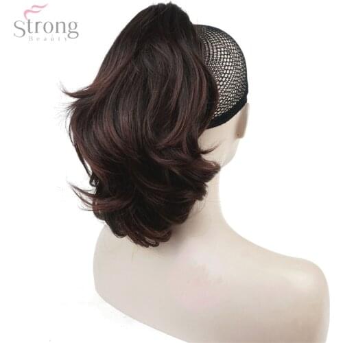 StrongBeauty Crush Claw Clip Ponytail Hairpiec Short Straight Dual Use Styled Hair Extension Synthetic