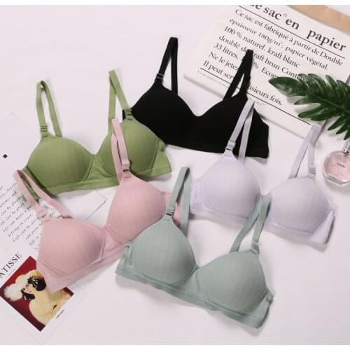 Women Fashion Solid Color Smooth Bra Thin Section Without Steel Ring One-piece Seamless Gathered Bra
