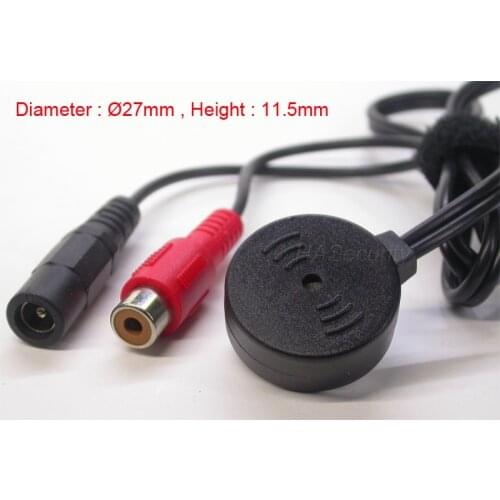 Sound monitor MIC microphone with pre-amplifier for CCTV IP camera Volume output Adjustable