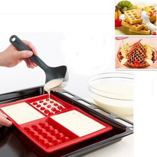 1 Tool Mould For Cooking Chocolate Pop 2021 New Mould 4 Cavity Silicone Hot Waffle Cake Pan 4 With Square Waffle Mould Hot