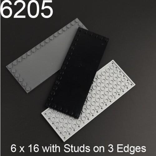 1PCS 6205 Tile Special 6 x 16 with Studs on Edges Building block accessories parts MOC DIY Education Build Toys Brick