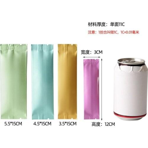 100Pcs Long Aluminum Foil Packaging Bags Coffee Milk Tea Meal Replacement Powder Sugar Packet