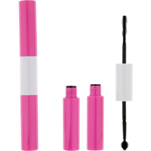 2x Double Ended 6ML Empty Mascara Eyelash Bottle Liquid Tube with Brush Pink