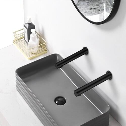 59# brass chrome/ matte Black wall mounted Drip sensor soap dispenser, chrome/matte black automatic sensor faucet