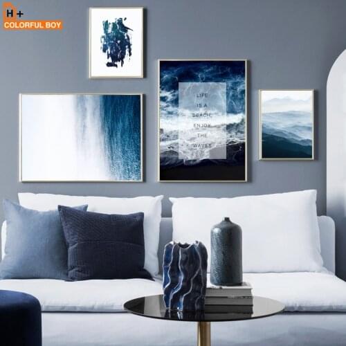 Canvas Art Print Sea Hill Abstract Canvas Painting Seascape Nordic Posters And Prints Wall Pictures For Living Room Kids Decor
