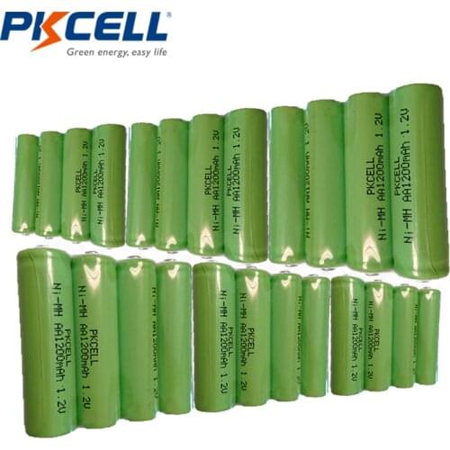 24pcs PKCELL AA NiMH Rechargeable Battery aa 1200mAh 1.2V Ni-MH Industrial Batteries Bateria Button Top