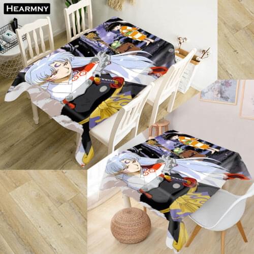 Custom Inuyasha Anime Tablecloth Waterproof Oxford Fabric Square/Rectangular Tablecloth For Wedding Table Cloth Cover TV Covers