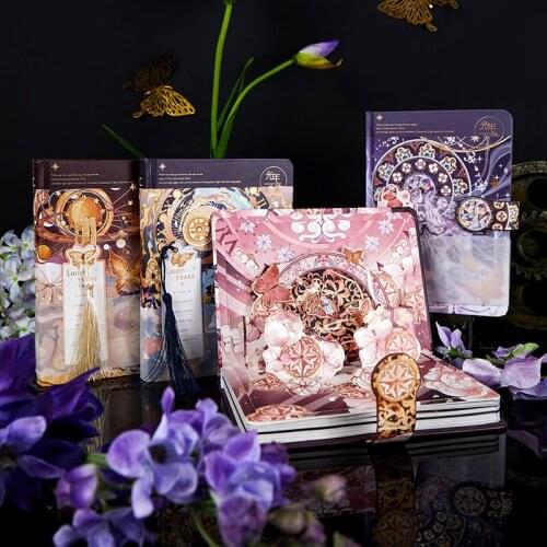 Into The Magic Hardcover Floral Notebook Colorful Pages Diary Book 224P Blank+Lined+Illustration Paper Free Shipping