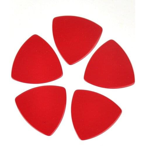 Lots of 100 pcs Rounded Triangle Big Size Medium 0.71mm Celluloid Guitar Picks Solid Red