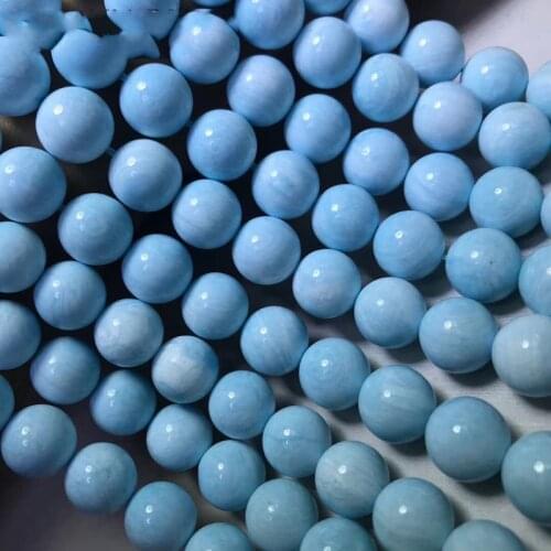 Loose beads round bue Larimar 6/8/10/12mm 14" for DIY jewelry making FPPJ wholesale beads nature gem stone
