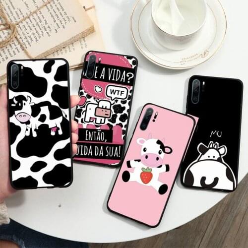 Cow Print Black White Phone Cases For Huawei P40 P20 P30 lite Pro P Smart 2019 Mate 40 20 10 Lite Pro Nova 5t