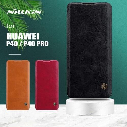 For Huawei P40 Pro Case Nillkin Qin Flip Leather Case Luxury Soft Business Phone Case Slim Back Cover for Huawei P40 Pro Case