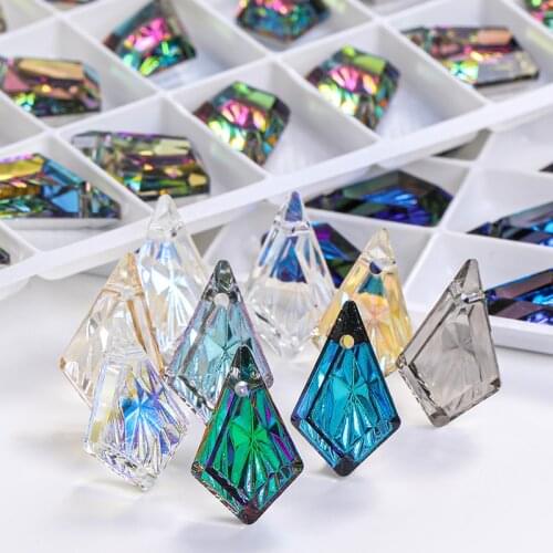 AB Color Arrow Shape Shiny Glass Rhinestones Pendants New Arrival Jewelry Stones Glitter Bracelets Rhinestones Flatback Crystals