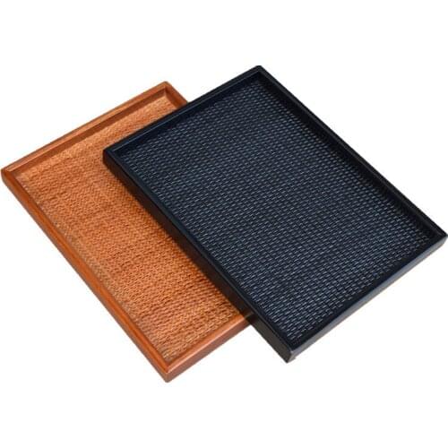 Handmade Wooden Tea Tray Chinese Afternoon Decorative Tea Tray Drain Serving Ceremony Bandeja Madera Kitchen Teaware DL60CP