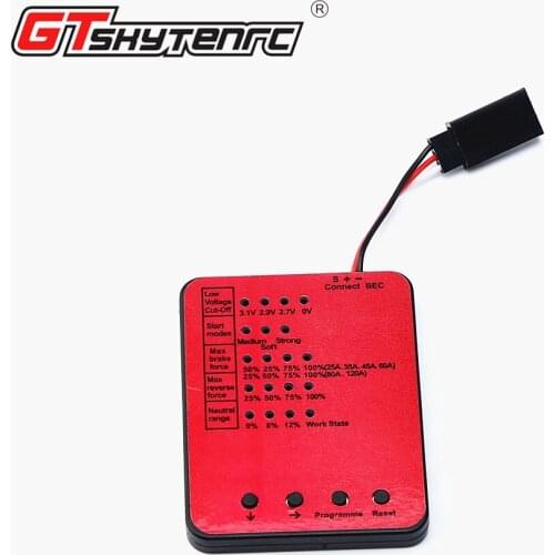 GTSKYTENRC LED Programming card for RC Car 25A/35A/45A/60A/80A/120A Brushless ESC Electronic Speed Controller programme
