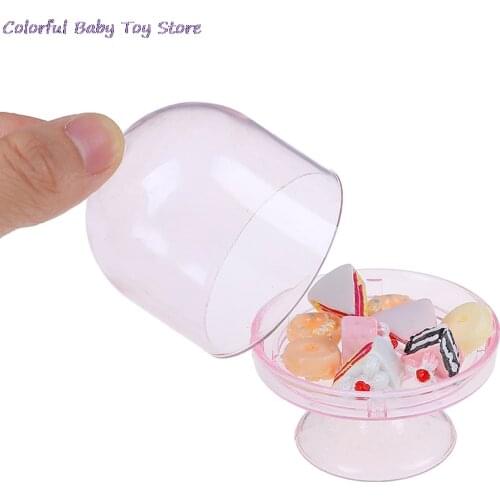 Hot 3D Miniature Food DIY Craft For Doll House Mini Cute Dessert Pan Cake Stand Fruit Tray Doll Kitchen Toys