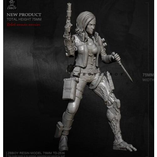 H75mm 1/24 Resin model kits DIY toys figure self-assembled TD-2536