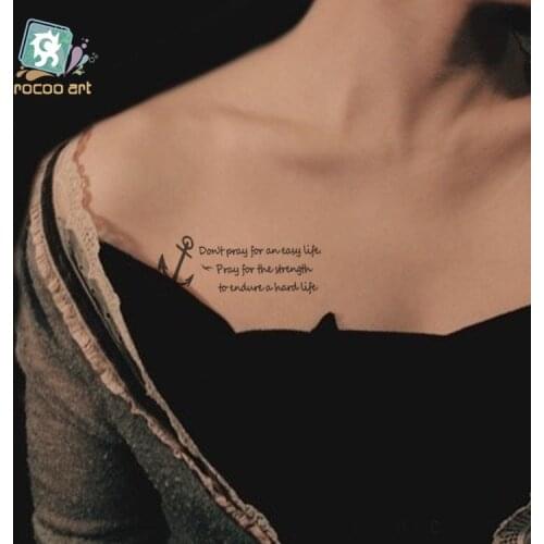 HC-210/Hot Sale Beauty Taty Temporary Body Tattoo Stickers Waterproof Letter Anchor Sexy Tattoos On Chest Wrist For Women