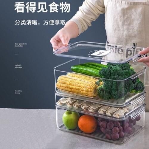 Transparent Refrigerator Food Storage Containers With Lids Kitchen Storage Seal Tank Kitchen Home Fridge Storage Boxes Case