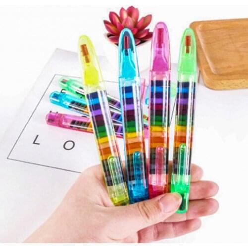 4Pcs/Set 20Colors Washable Crayons Painting Stationery Wax Crayon ColorDoodle Draw Baby Kid Toy Childrens Graffiti Brush