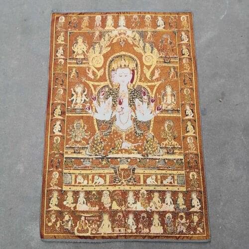 China old Tibet silk Thangka like hanging painting fengshui White Tara Buddha portrait